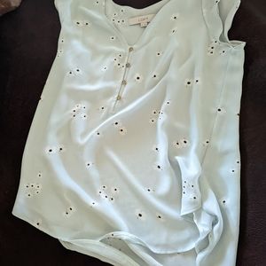 Powder blue Floral Loft blouse